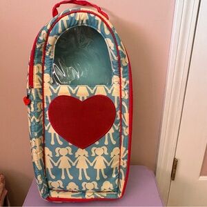 💚Battat Blue and Red Heart Patterned Bag